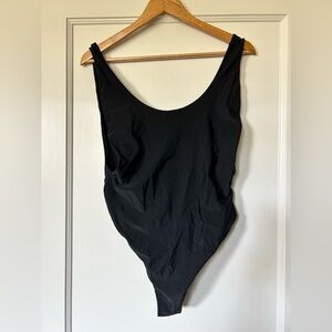Aerie Black High Thigh, Low Back One Piece Swimsuit